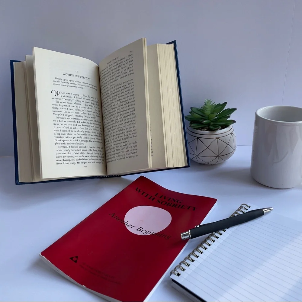 AA Premium Hardcover Big Book 4th Ed BLUE + Living with Sobriety Al-Anon Bundle - Picture 6 of 9